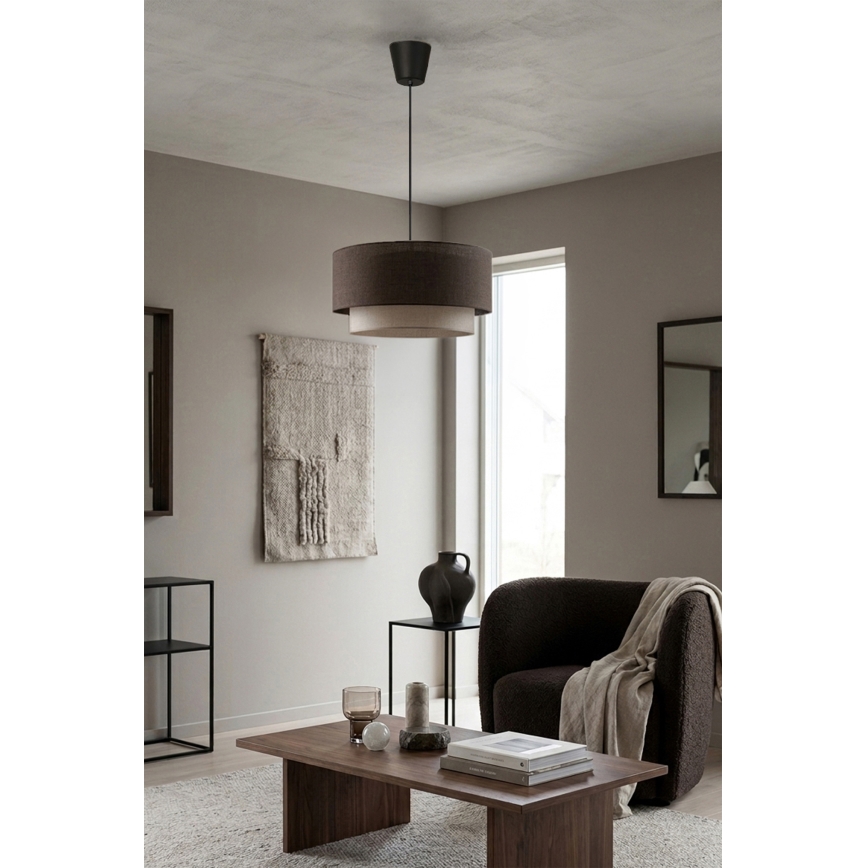 Brilagi - Lustra LED suspendată pe cablu BOHO ECO, 1xE27/10W/230V, Ø 40 cm, maro/crem