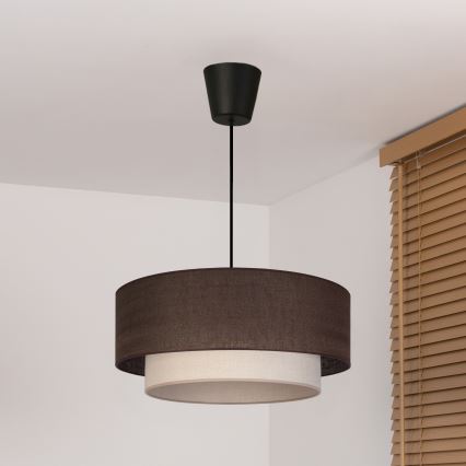 Brilagi - Lustra LED suspendată pe cablu BOHO ECO, 1xE27/10W/230V, Ø 40 cm, maro/crem