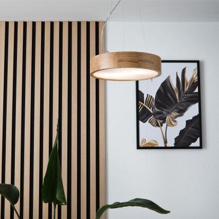 Brilagi - Lustră LED suspendată pe cablu CARVALHO 2xE27/15W/230V, stejar Ø 37 cm