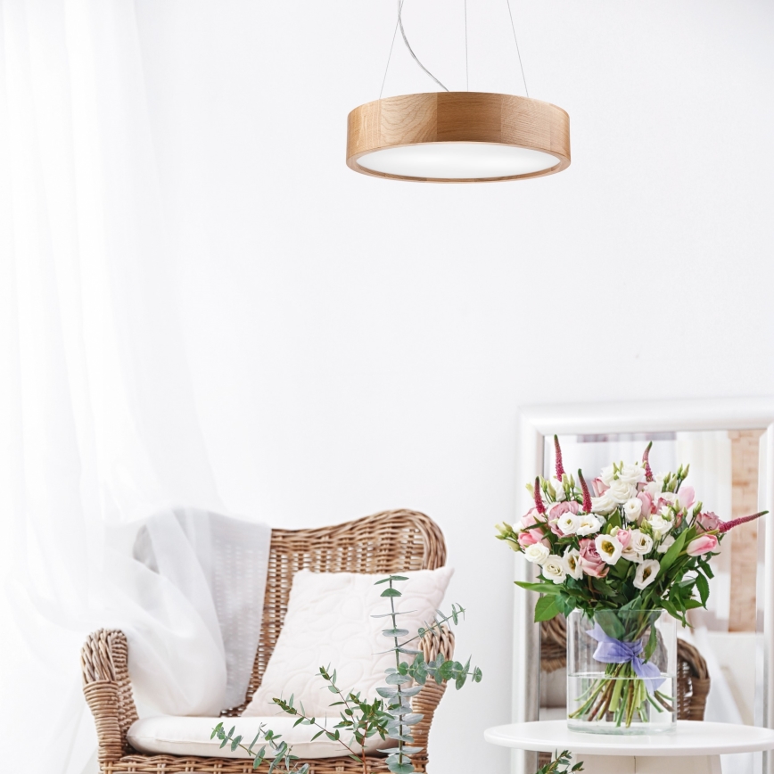 Brilagi - Lustră LED suspendată pe cablu CARVALHO 2xE27/15W/230V, stejar Ø 37 cm