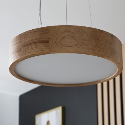 Brilagi - Lustră LED suspendată pe cablu CARVALHO 2xE27/15W/230V, stejar Ø 37 cm