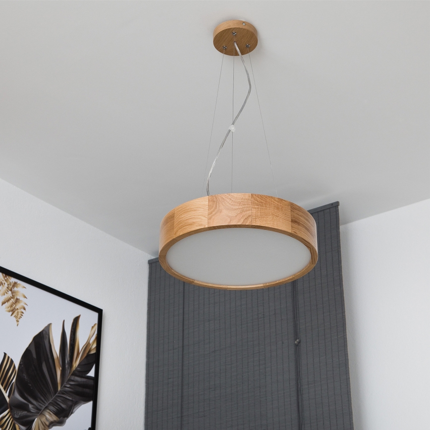 Brilagi - Lustră LED suspendată pe cablu CARVALHO 2xE27/15W/230V, stejar Ø 37 cm