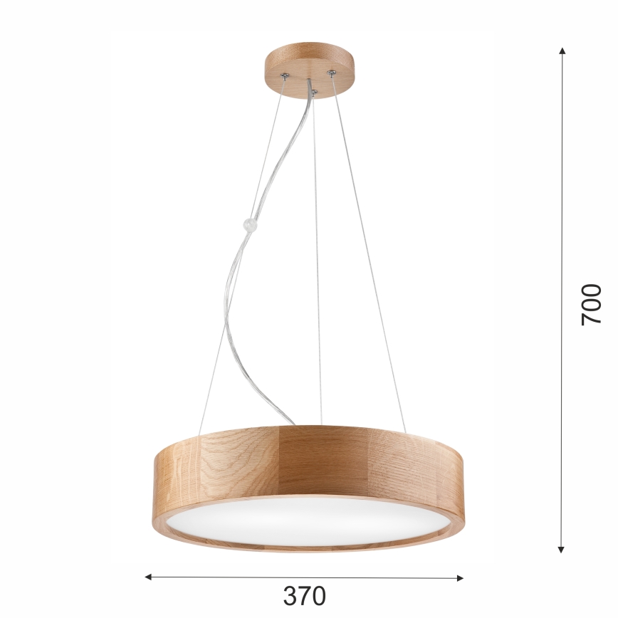 Brilagi - Lustră LED suspendată pe cablu CARVALHO 2xE27/15W/230V, stejar Ø 37 cm