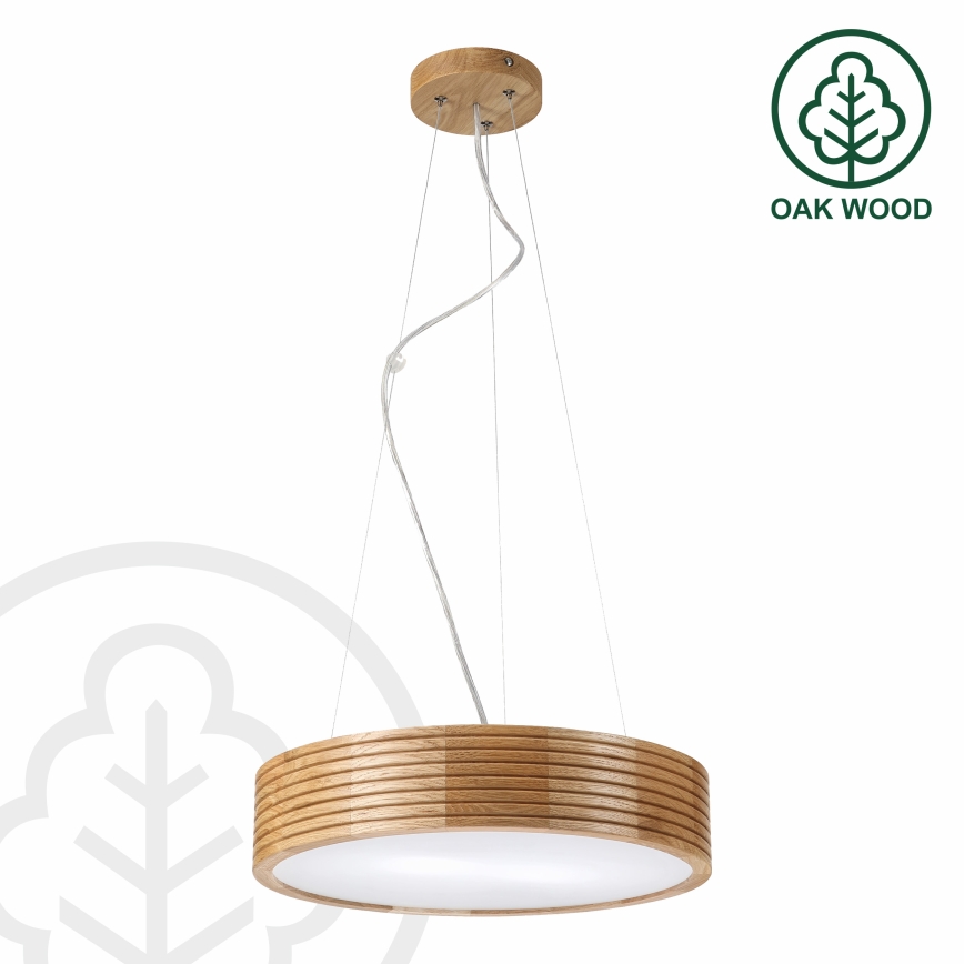 Brilagi - Lustră LED suspendată pe cablu CARVALHO MODERN 2xE27/60W/230V, stejar, Ø 37,5 cm