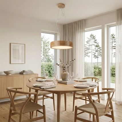 Brilagi - Lustră LED suspendată pe cablu CARVALHO MODERN 2xE27/60W/230V, stejar, Ø 37,5 cm