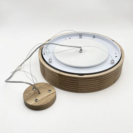 Brilagi - Lustră LED suspendată pe cablu CARVALHO MODERN 2xE27/60W/230V, stejar, Ø 37,5 cm