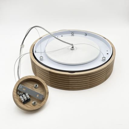 Brilagi - Lustră LED suspendată pe cablu CARVALHO MODERN 2xE27/60W/230V, stejar, Ø 37,5 cm