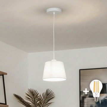 Brilagi - Lustră LED suspendată pe cablu CERIA 1xE27/40W/230V Ø 20,5 cm albă