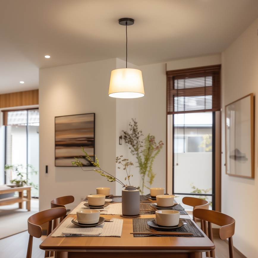 Brilagi - Lustră LED suspendată pe cablu CERIA, 1xE27/40W/230V, Ø 30 cm, bej