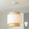 Brilagi - Lustră LED suspendată pe cablu CERIA 1xE27/40W/230V Ø 40 cm bej/alb