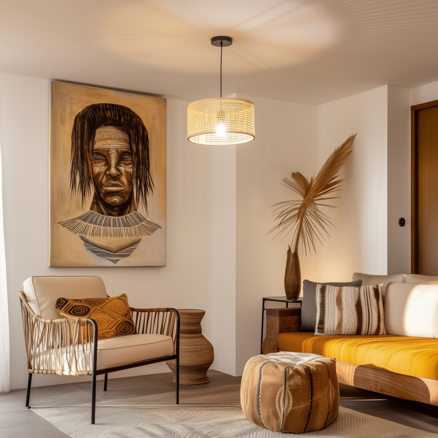 Brilagi - Lustră LED suspendată pe cablu CERIA BOHO 1xE27/40W/230V Ø 25 cm bambus