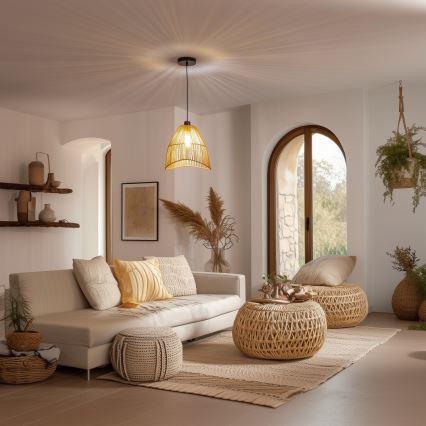 Brilagi - Lustră LED suspendată pe cablu CERIA BOHO, 1xE27/40W/230V, Ø 30 cm, maro