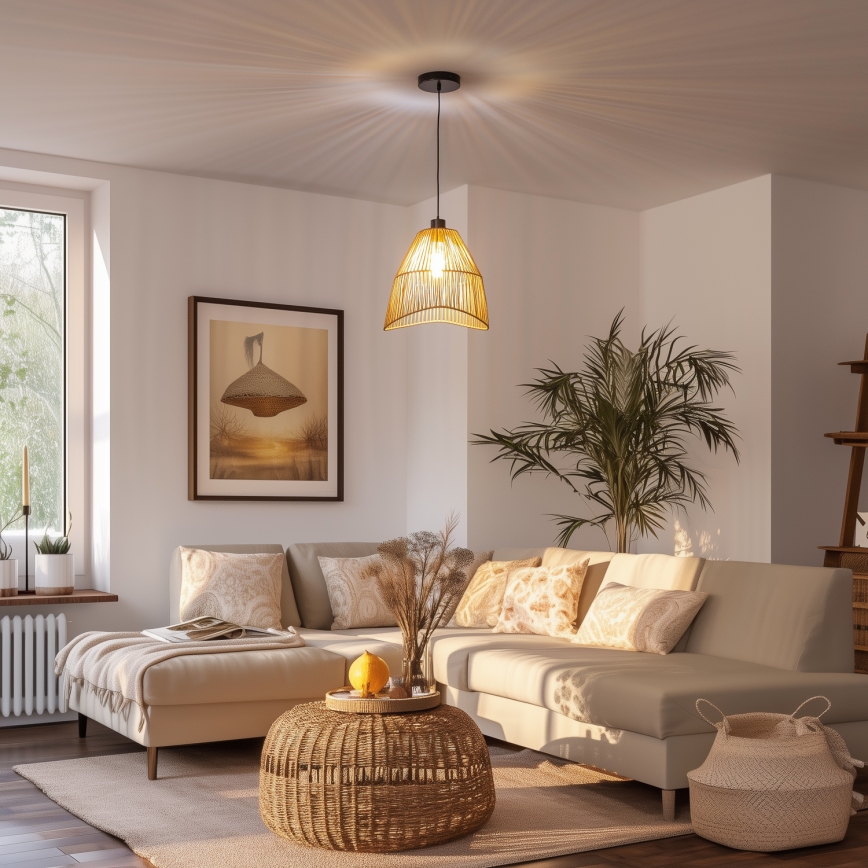 Brilagi - Lustră LED suspendată pe cablu CERIA BOHO, 1xE27/40W/230V, Ø 30 cm, maro