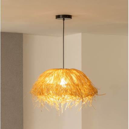 Brilagi - Lustră LED suspendată pe cablu CERIA BOHO, 1xE27/40W/230V, Ø 40 cm, rafie