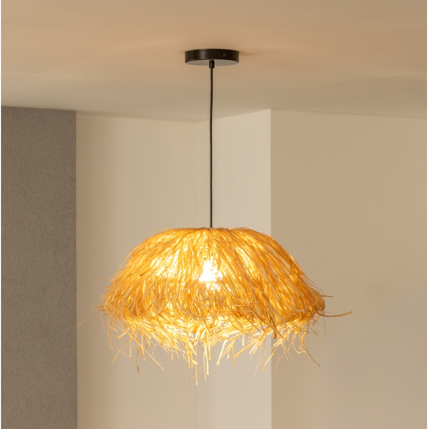 Brilagi - Lustră LED suspendată pe cablu CERIA BOHO, 1xE27/40W/230V, Ø 40 cm, rafie