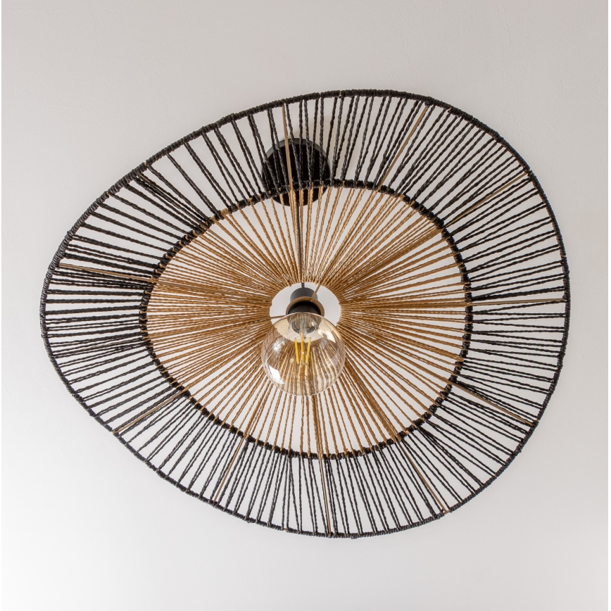 Brilagi - Lustră LED suspendată pe cablu CERIA BOHO, 1xE27/40W/230V, Ø 50 cm, negru/maro