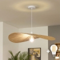 Brilagi - Lustră LED suspendată pe cablu CERIA BOHO, 1xE27/40W/230V, Ø 80 cm, din rafie