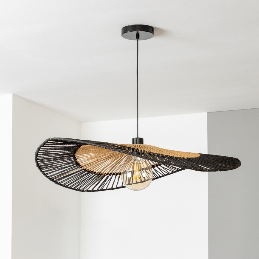 Brilagi - Lustră LED suspendată pe cablu CERIA BOHO 1xE27/40W/230V Ø 80 cm negru/maro