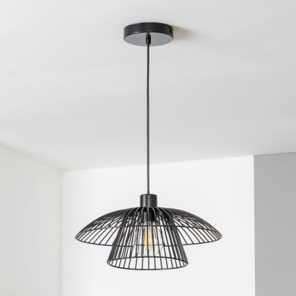 Brilagi - Lustră LED suspendată pe cablu CERIA WIRE 1xE27/40W/230V Ø 38 cm negru