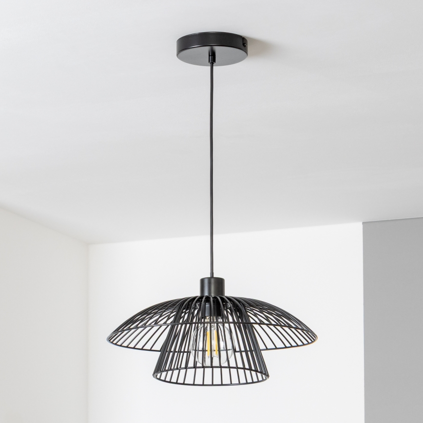 Brilagi - Lustră LED suspendată pe cablu CERIA WIRE 1xE27/40W/230V Ø 38 cm negru
