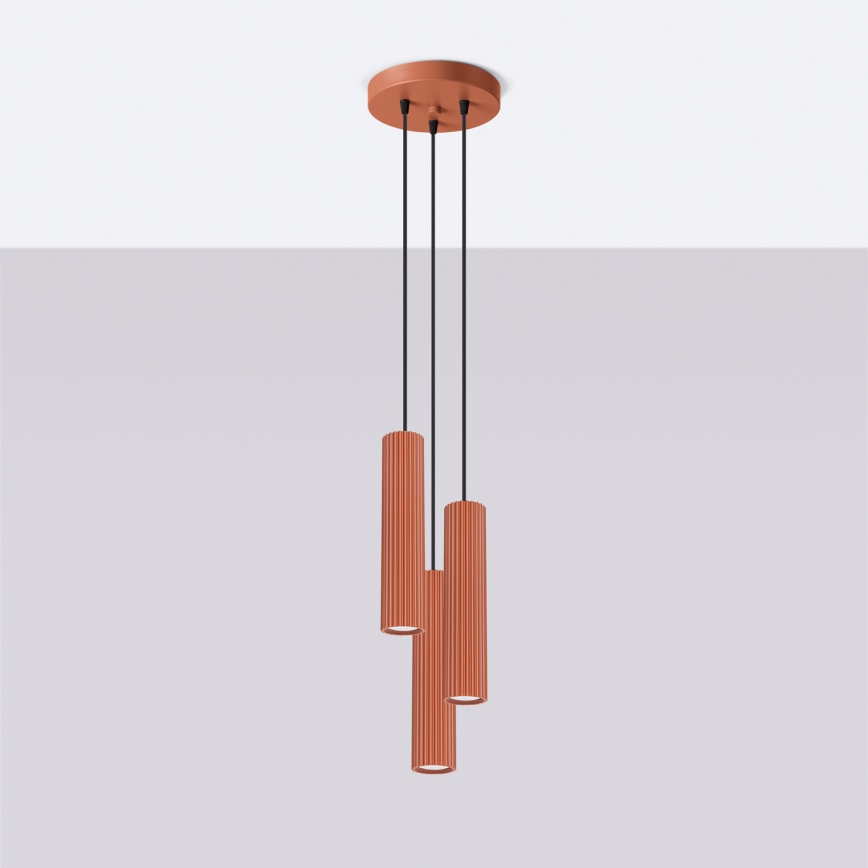 Brilagi - Lustră LED suspendată pe cablu CRESTO, 3x GU10, 10W, 230V, roșie