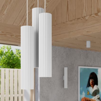 Brilagi - Lustră LED suspendată pe cablu CRESTO 3xGU10/10W/230V albă