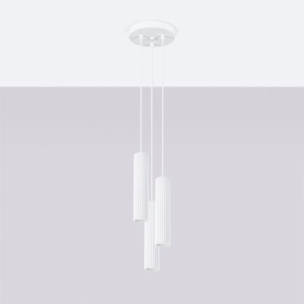 Brilagi - Lustră LED suspendată pe cablu CRESTO 3xGU10/10W/230V albă