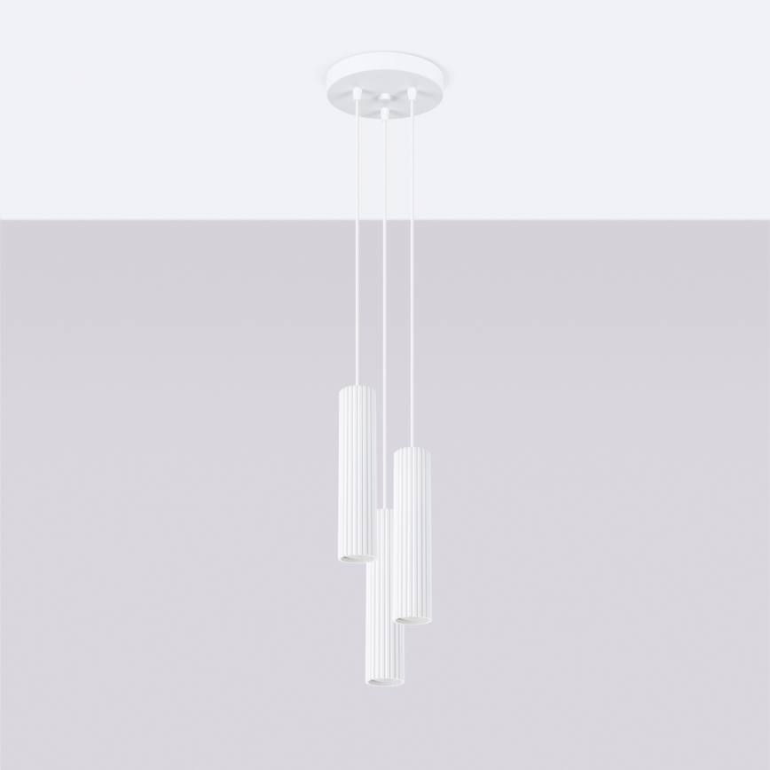 Brilagi - Lustră LED suspendată pe cablu CRESTO 3xGU10/10W/230V albă