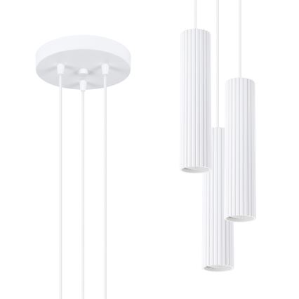 Brilagi - Lustră LED suspendată pe cablu CRESTO 3xGU10/10W/230V albă