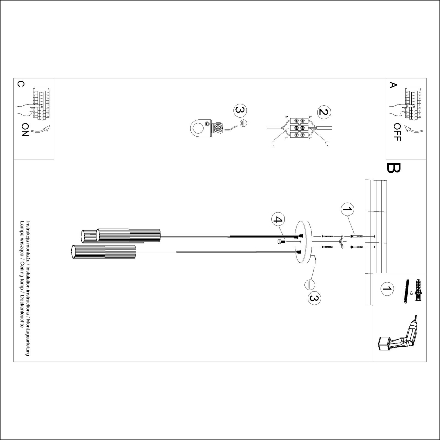 Brilagi - Lustră LED suspendată pe cablu CRESTO 3xGU10/10W/230V albă