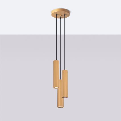 Brilagi - Lustră LED suspendată pe cablu CRESTO 3xGU10/10W/230V, auriu
