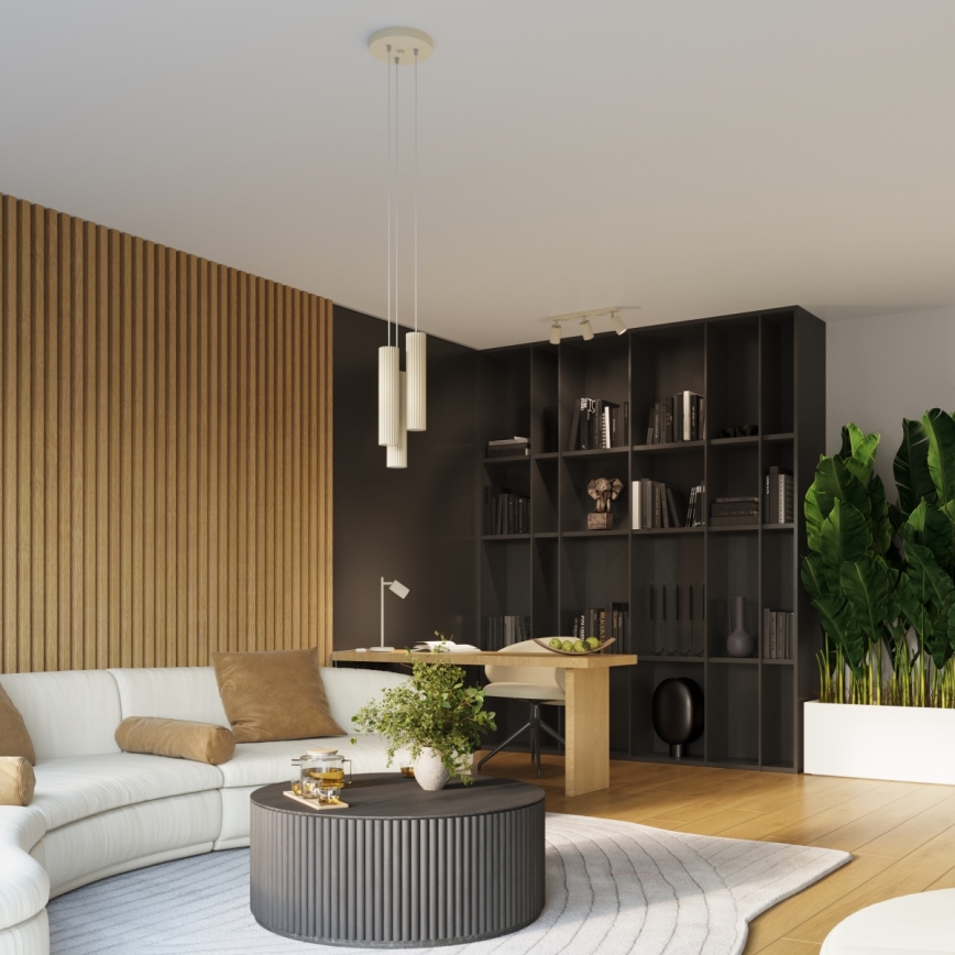 Brilagi - Lustră LED suspendată pe cablu CRESTO 3xGU10/10W/230V, crem