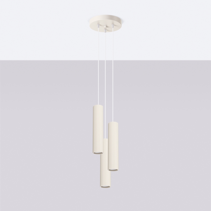 Brilagi - Lustră LED suspendată pe cablu CRESTO 3xGU10/10W/230V, crem