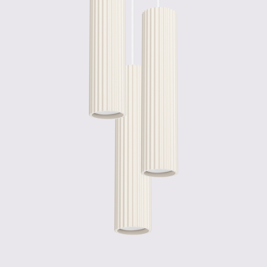 Brilagi - Lustră LED suspendată pe cablu CRESTO 3xGU10/10W/230V, crem