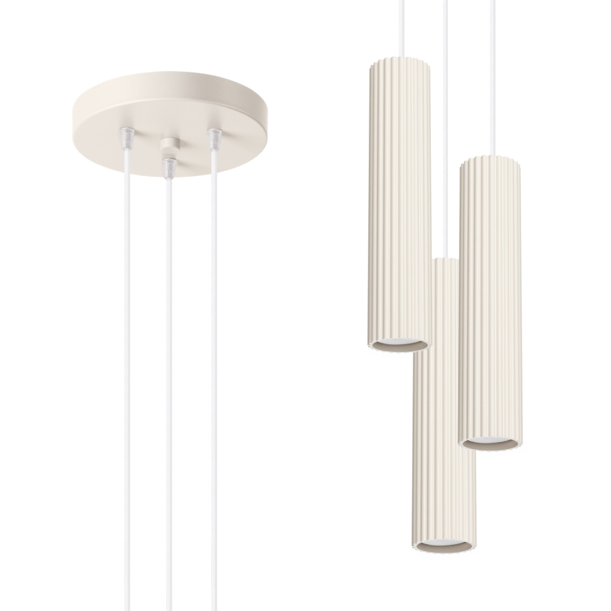 Brilagi - Lustră LED suspendată pe cablu CRESTO 3xGU10/10W/230V, crem