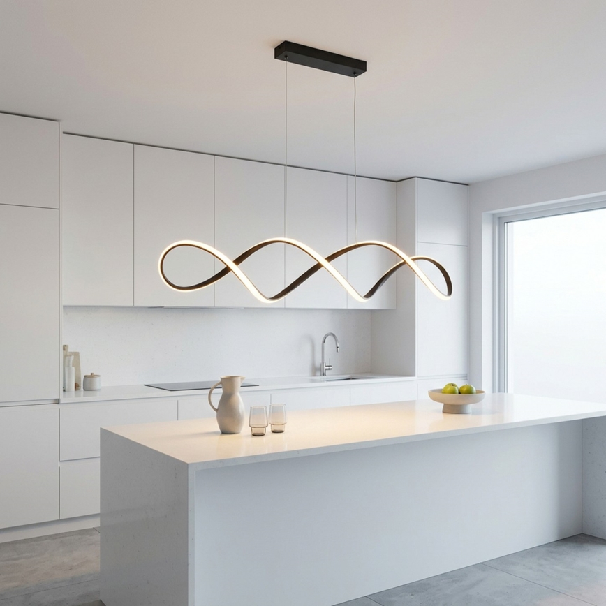 Brilagi - Lustră LED suspendată pe cablu DNA, 41 W, 230 V, 4100 K, negru