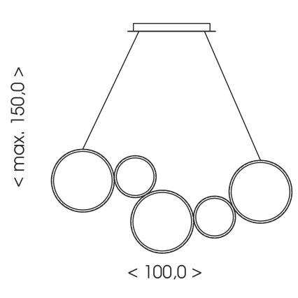 Brilagi - Lustră LED suspendată pe cablu ECHO LED/60W/230V 4000K 100 cm negru