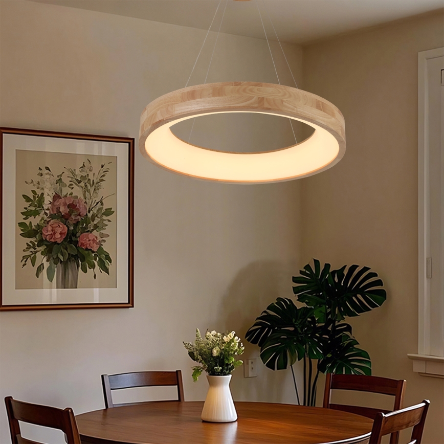 Brilagi - Lustră LED suspendată pe cablu FALCON WOOD LED/40W/230V 3000/4000/6000K Ø 60 cm lemn