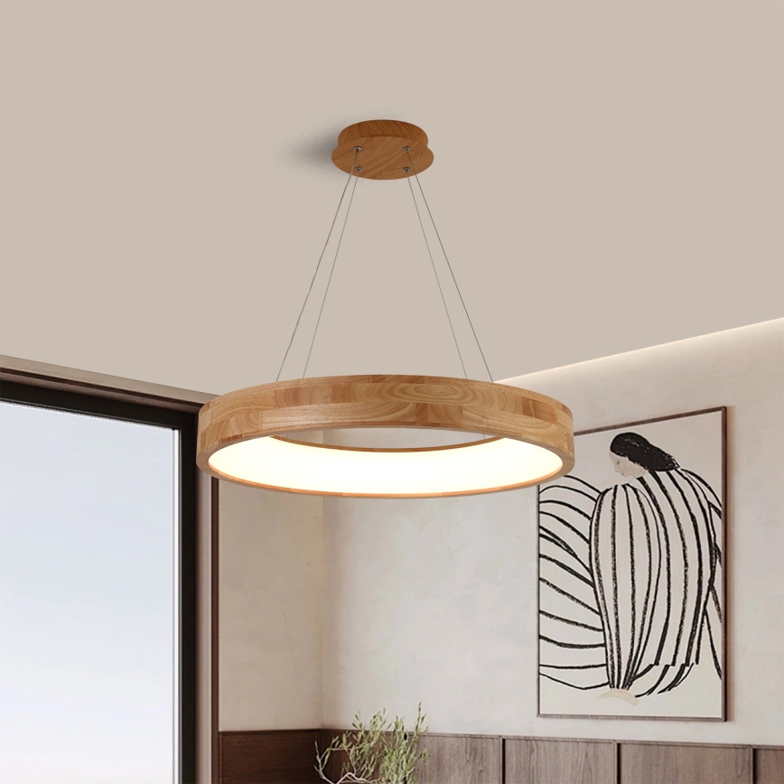 Brilagi - Lustră LED suspendată pe cablu FALCON WOOD LED/40W/230V 3000/4000/6000K Ø 60 cm lemn