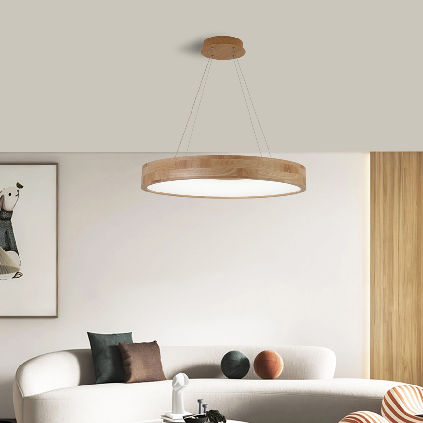 Brilagi - Lustră LED suspendată pe cablu FALCON WOOD LED/40W/230V 3000/4000/6000K Ø 60 cm lemn