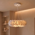 BRILAGI - Lustră LED suspendată pe cablu FEATHER, 3x E27/40W/230V + 3x LED/3W, Ø 40 cm, albă