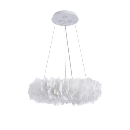 Brilagi - Lustră LED suspendată pe cablu FEATHER, 3x E27/40W/230V + 3x LED/3W, Ø 40 cm, albă