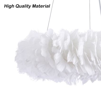 Brilagi - Lustră LED suspendată pe cablu FEATHER, 3x E27/40W/230V + 3x LED/3W, Ø 40 cm, albă