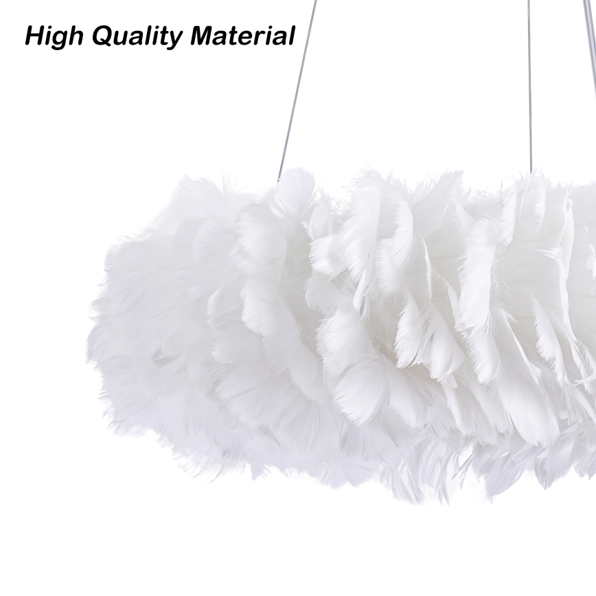 Brilagi - Lustră LED suspendată pe cablu FEATHER, 3x E27/40W/230V + 3x LED/3W, Ø 40 cm, albă
