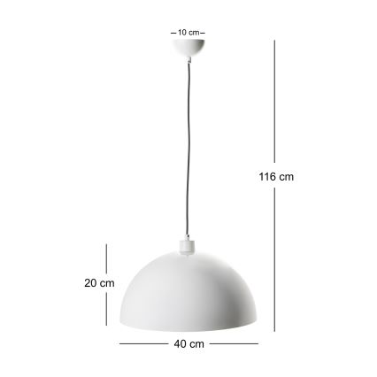 Brilagi - Lustră LED suspendată pe cablu METALO 1xE27/40W/230V diam. 40 cm alb/cupru