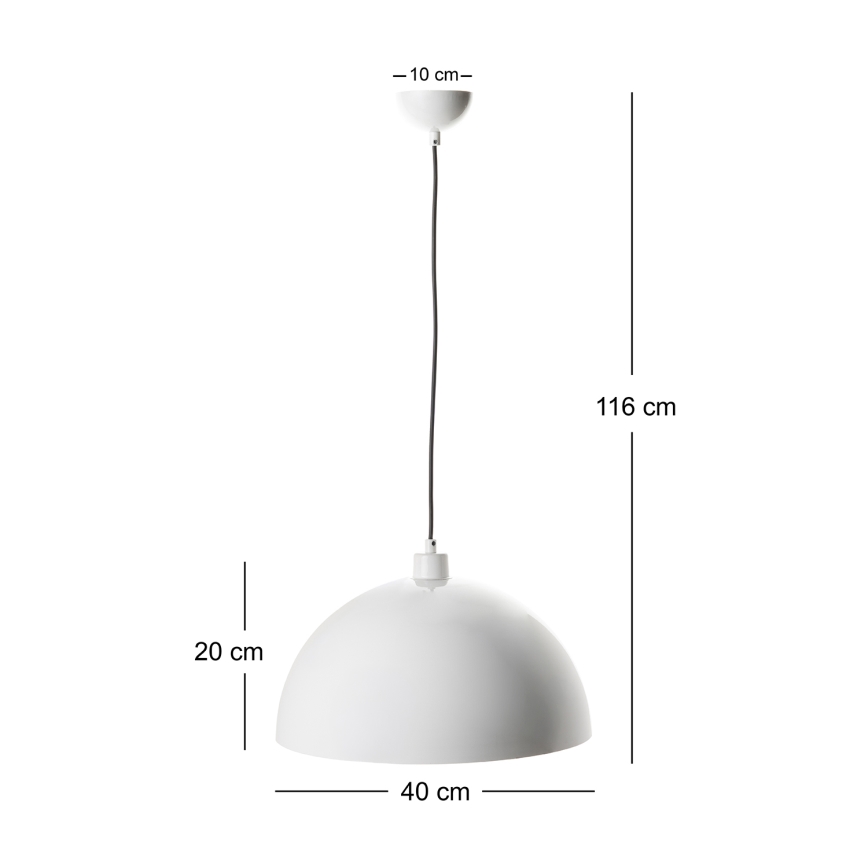 Brilagi - Lustră LED suspendată pe cablu METALO 1xE27/40W/230V diam. 40 cm alb/cupru