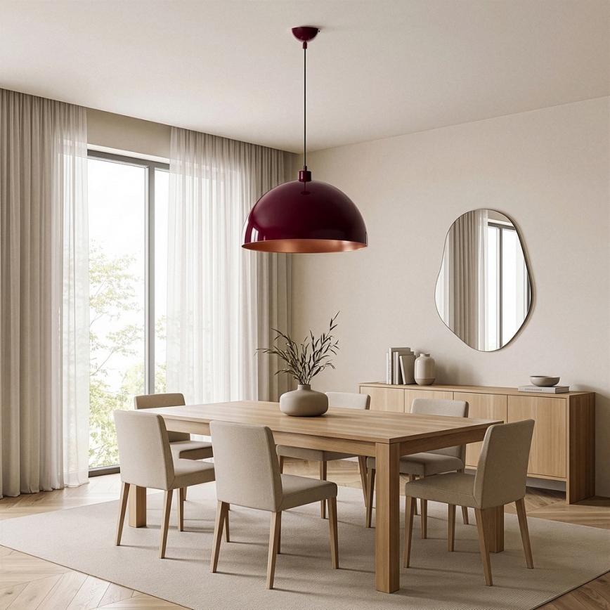 Brilagi - Lustră LED suspendată pe cablu METALO 1xE27/40W/230V diam. 40 cm burgund/aramă