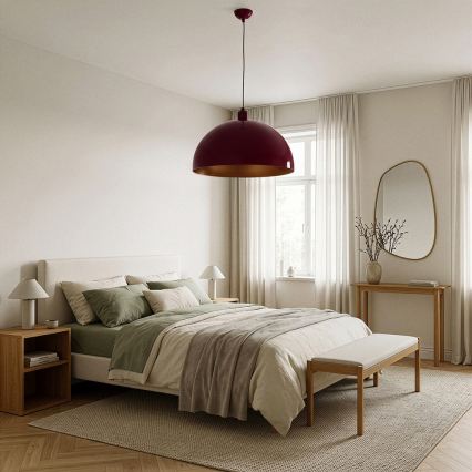 Brilagi - Lustră LED suspendată pe cablu METALO 1xE27/40W/230V diam. 40 cm burgund/aramă