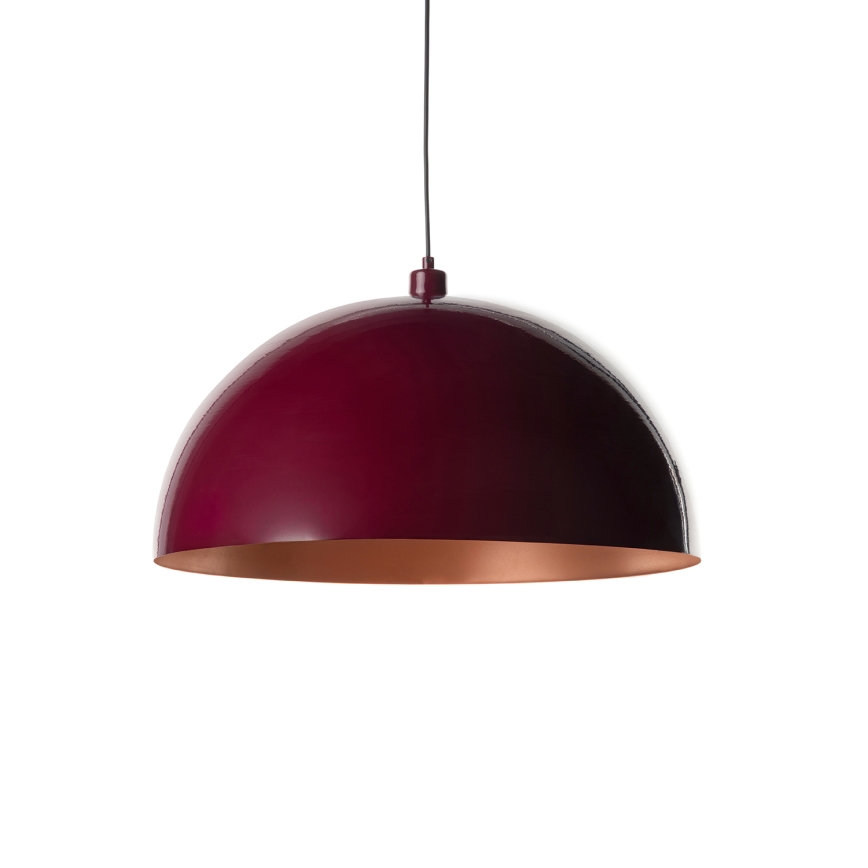 Brilagi - Lustră LED suspendată pe cablu METALO 1xE27/40W/230V diam. 40 cm burgund/aramă