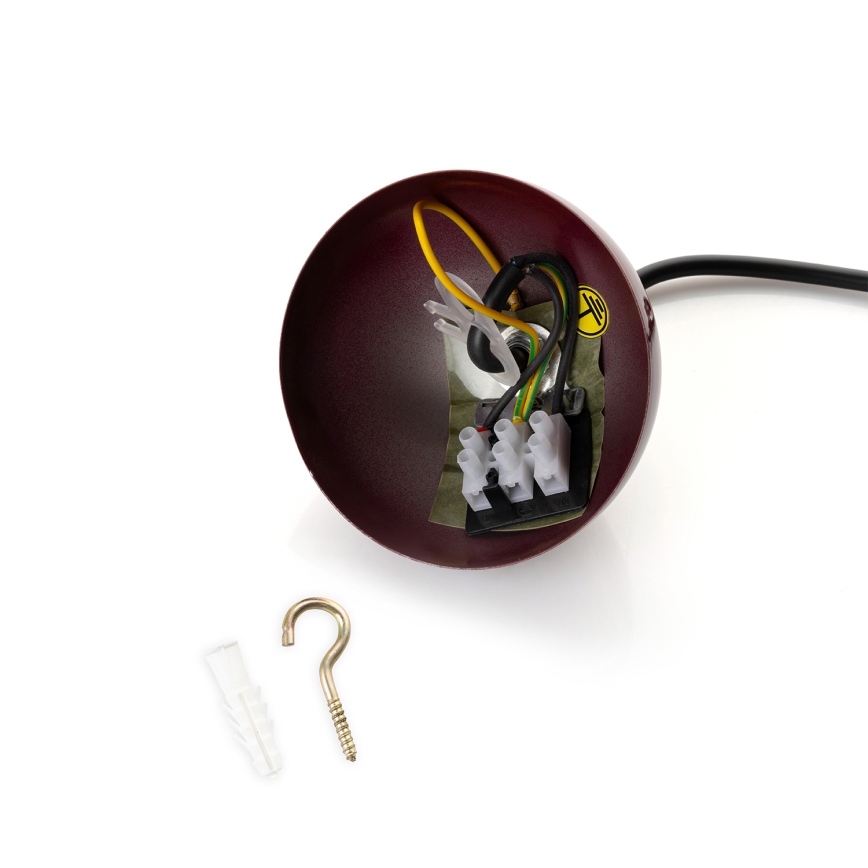 Brilagi - Lustră LED suspendată pe cablu METALO 1xE27/40W/230V diam. 40 cm burgund/aramă